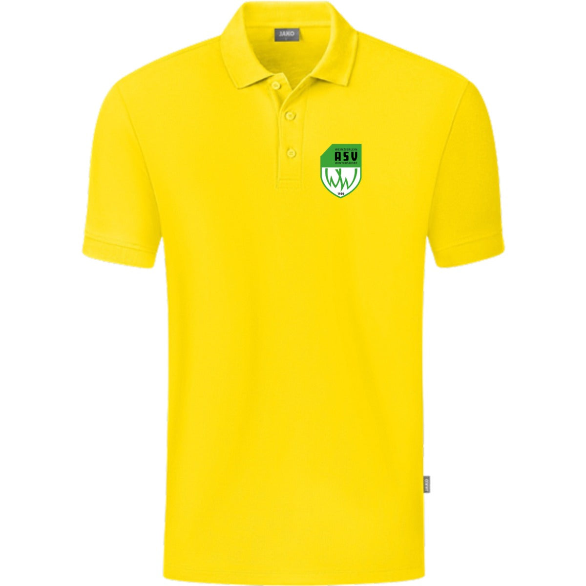 JAKO Polo Organic C6320 – ASV-Wappen herzseitig Citro Vorderseite