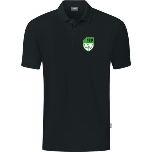 JAKO Polo Organic C6320 – ASV-Wappen herzseitig Schwarz Vorderseite
