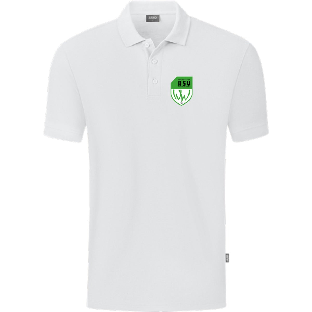 JAKO Polo Organic C6320 – ASV-Wappen herzseitig Weiß Vorderseite