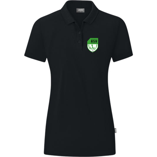 JAKO Polo Organic C6320W – ASV-Wappen herzseitig Schwarz Vorderseite
