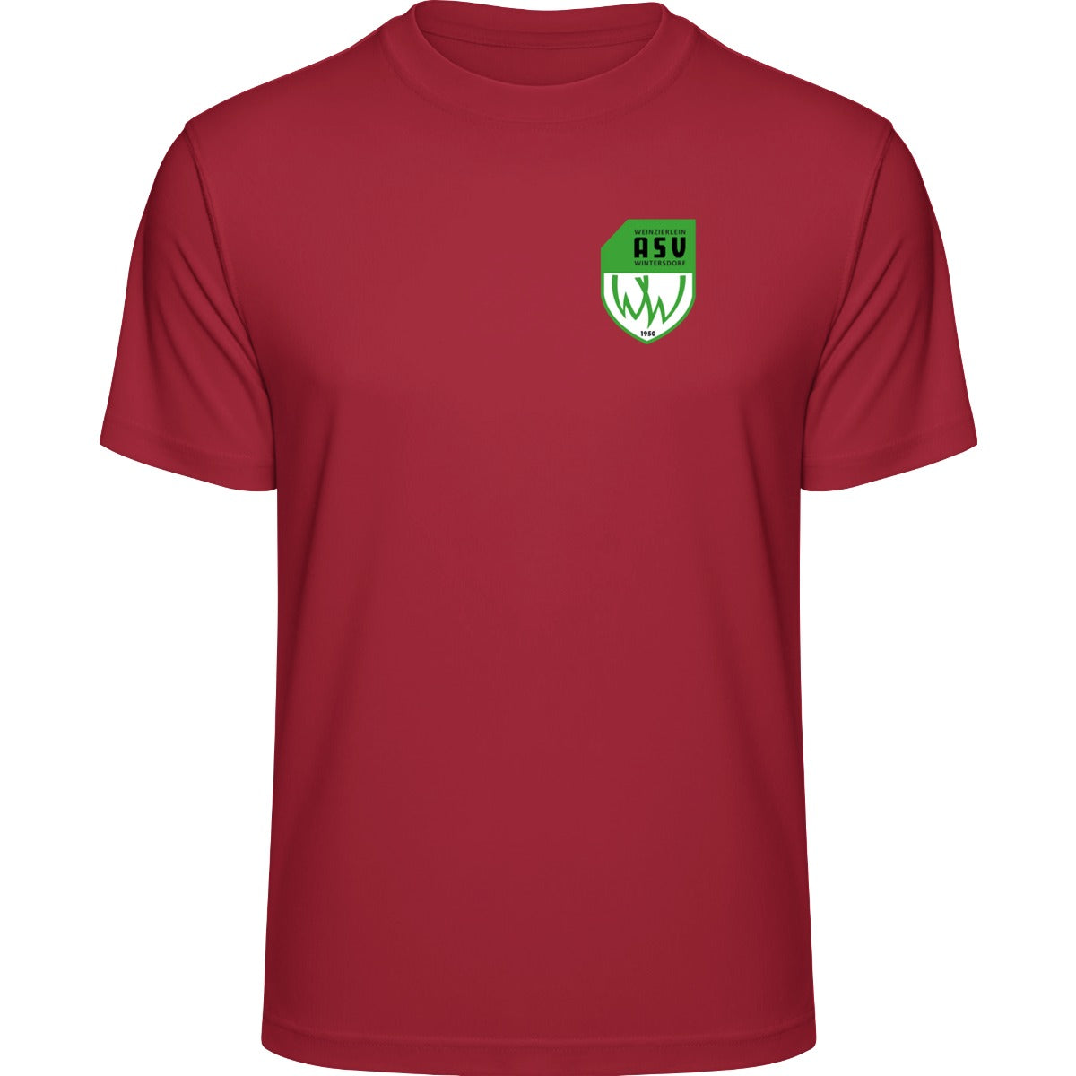 Recycled Performance T-Shirt TR501 – ASV-Wappen herzseitig Fire Red Vorderseite