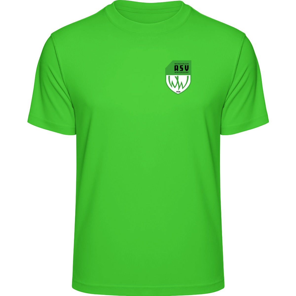 Recycled Performance T-Shirt TR501 – ASV-Wappen herzseitig Lightning Green Vorderseite