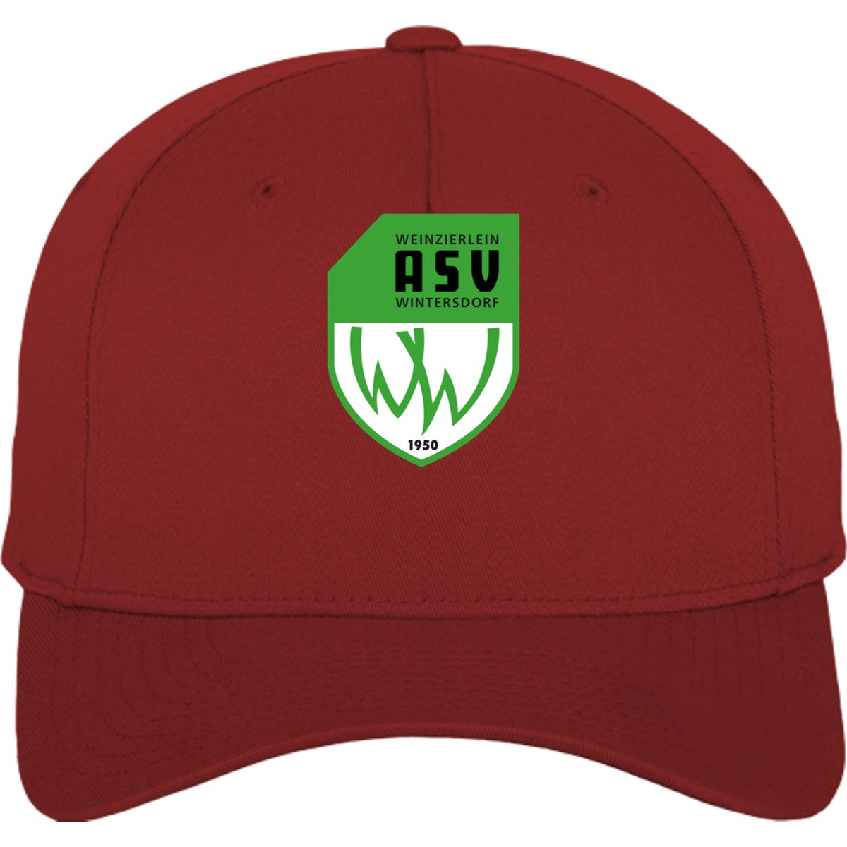 Flexfit 5 Panel Baseball Cap FX6560 – ASV-Wappen mittig groß Red Vorderseite
