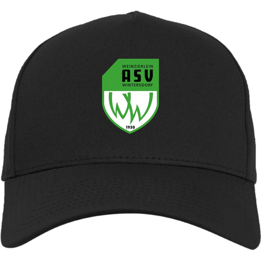Flexfit 5-Panel Curved Classic Cap mit Snapback FX7707 – ASV-Wappen mittig groß Black Vorderseite
