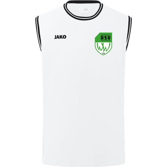 Basketball Trikot Center 2.0 4150 – ASV-Wappen herzseitig Weiß/Schwarz Vorderseite