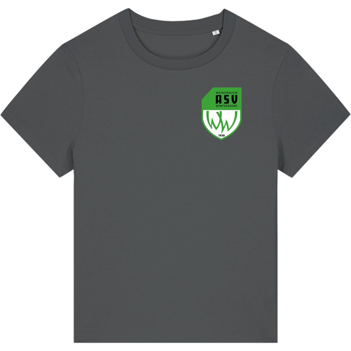Nachhaltiges Damen T-Shirt Stella Muser STTW172 – ASV-Wappen herzseitig Anthracite Vorderseite