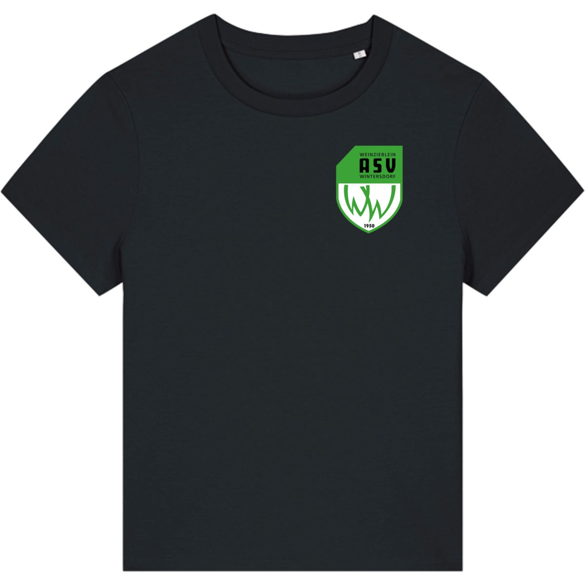 Nachhaltiges Damen T-Shirt Stella Muser STTW172 – ASV-Wappen herzseitig Black Vorderseite