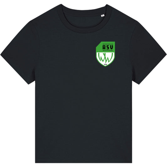 Nachhaltiges Damen T-Shirt Stella Muser STTW172 – ASV-Wappen herzseitig Black Vorderseite