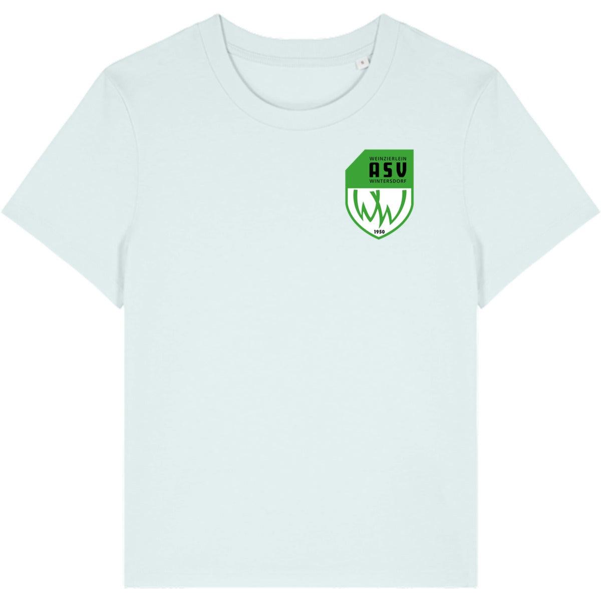 Nachhaltiges Damen T-Shirt Stella Muser STTW172 – ASV-Wappen herzseitig Blue Ice Vorderseite