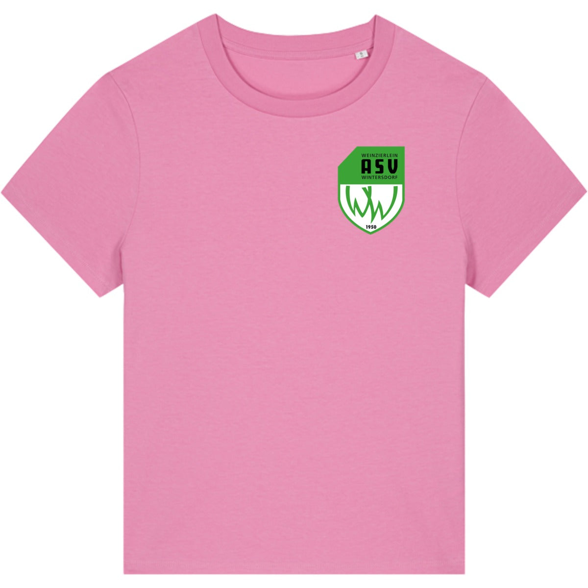 Nachhaltiges Damen T-Shirt Stella Muser STTW172 – ASV-Wappen herzseitig Bubble Pink Vorderseite