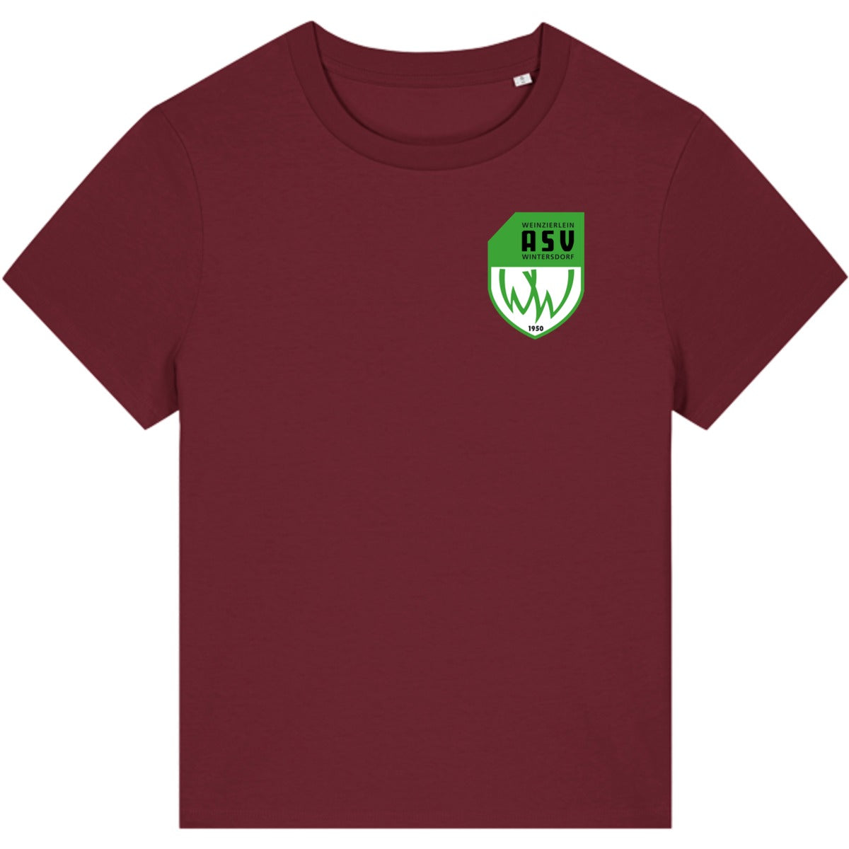 Nachhaltiges Damen T-Shirt Stella Muser STTW172 – ASV-Wappen herzseitig Burgundy Vorderseite