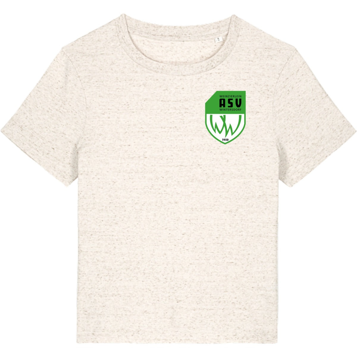 Nachhaltiges Damen T-Shirt Stella Muser STTW172 – ASV-Wappen herzseitig Eco-Heather Vorderseite