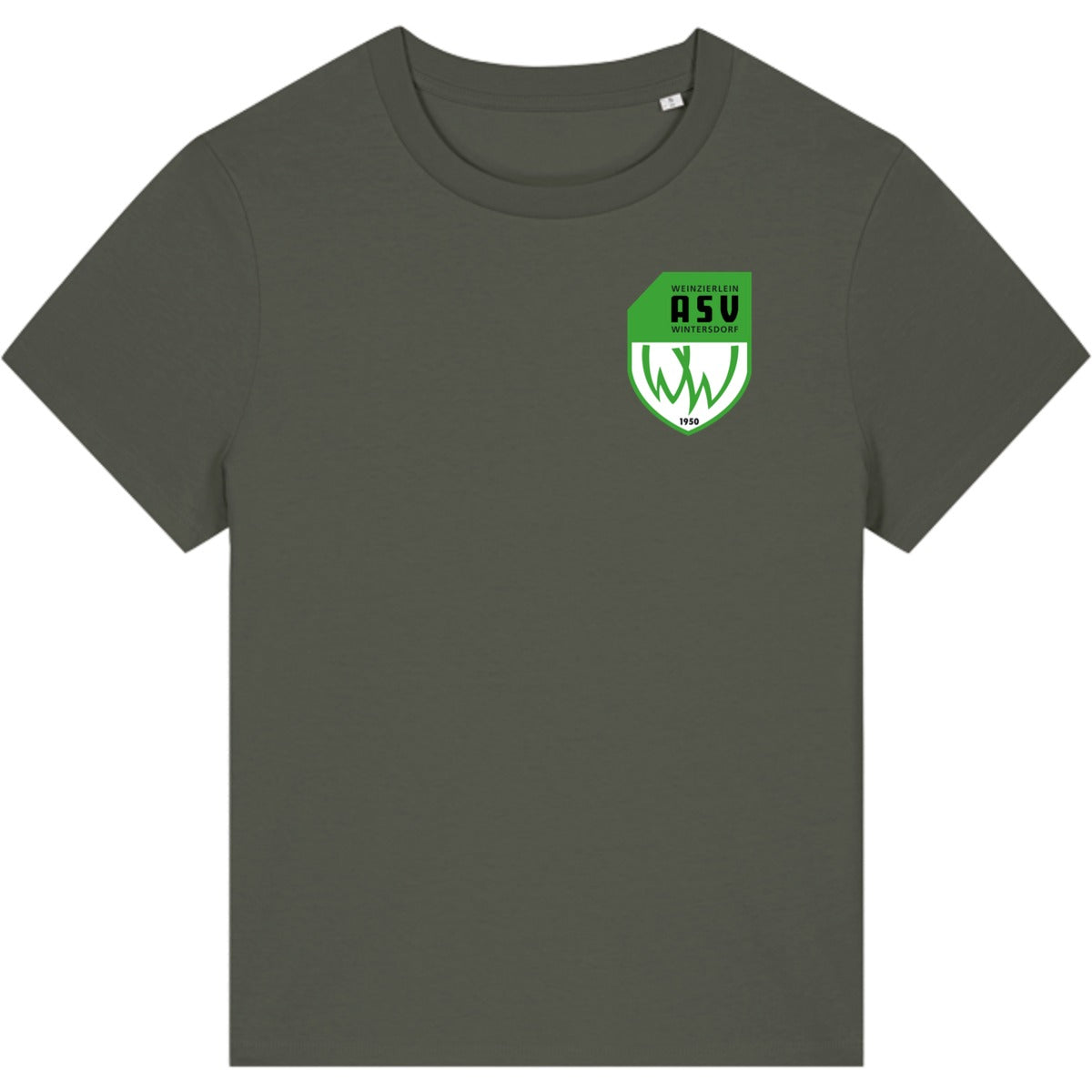 Nachhaltiges Damen T-Shirt Stella Muser STTW172 – ASV-Wappen herzseitig Khaki Vorderseite