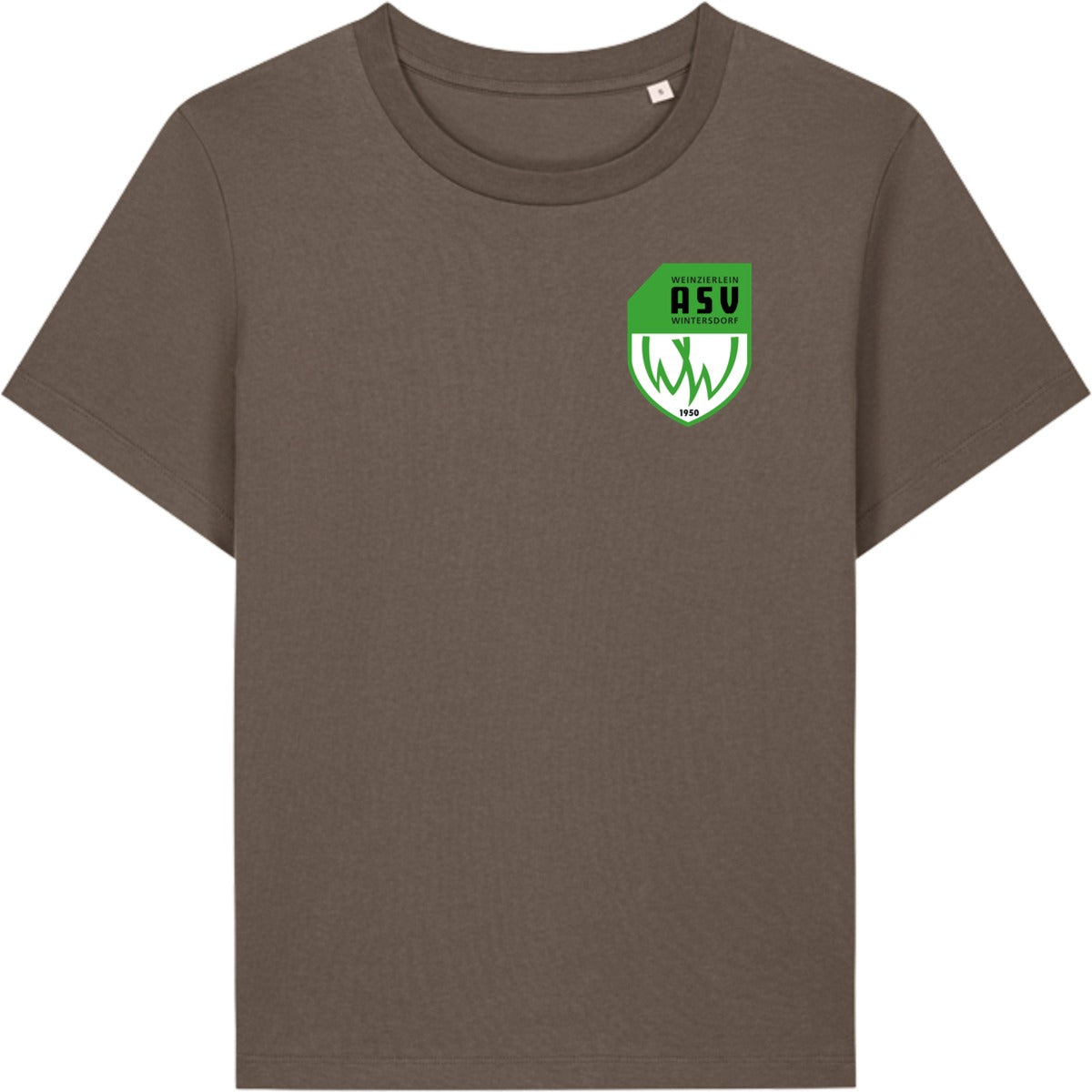 Nachhaltiges Damen T-Shirt Stella Muser STTW172 – ASV-Wappen herzseitig Mocha Vorderseite