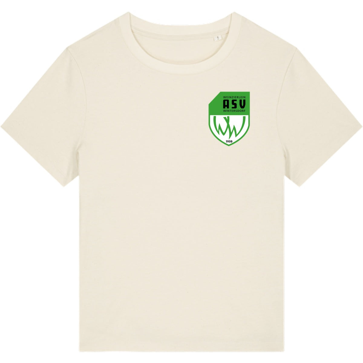 Nachhaltiges Damen T-Shirt Stella Muser STTW172 – ASV-Wappen herzseitig Natural Raw Vorderseite