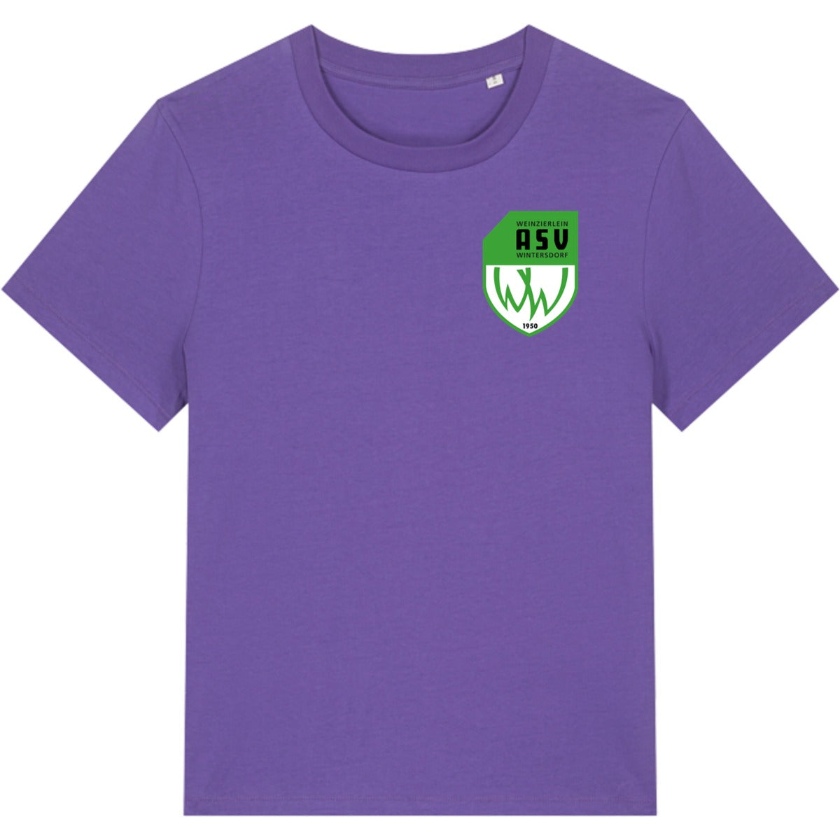 Nachhaltiges Damen T-Shirt Stella Muser STTW172 – ASV-Wappen herzseitig Purple Love Vorderseite