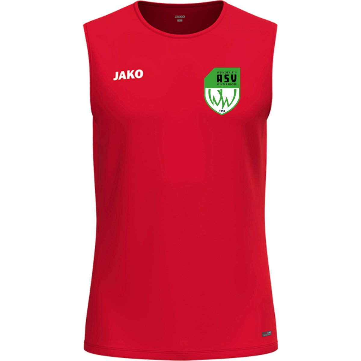JAKO Tanktop One ärmelloses Funktionsshirt 6000 – ASV-Wappen herzseitig Rot Vorderseite