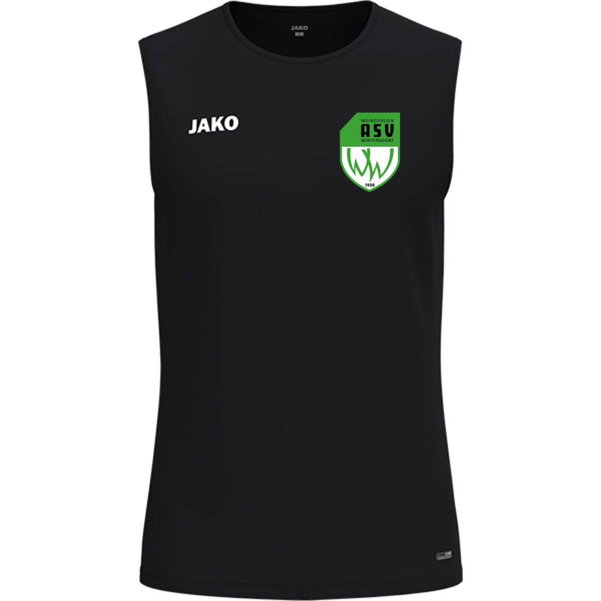 JAKO Tanktop One ärmelloses Funktionsshirt 6000 – ASV-Wappen herzseitig Schwarz Vorderseite