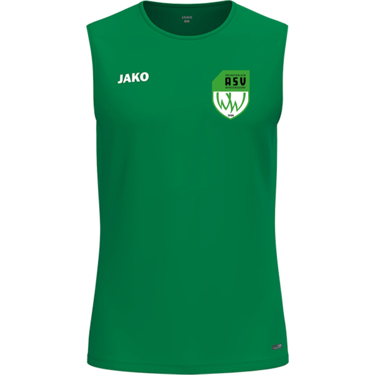 JAKO Tanktop One ärmelloses Funktionsshirt 6000 – ASV-Wappen herzseitig Sportgrün Vorderseite