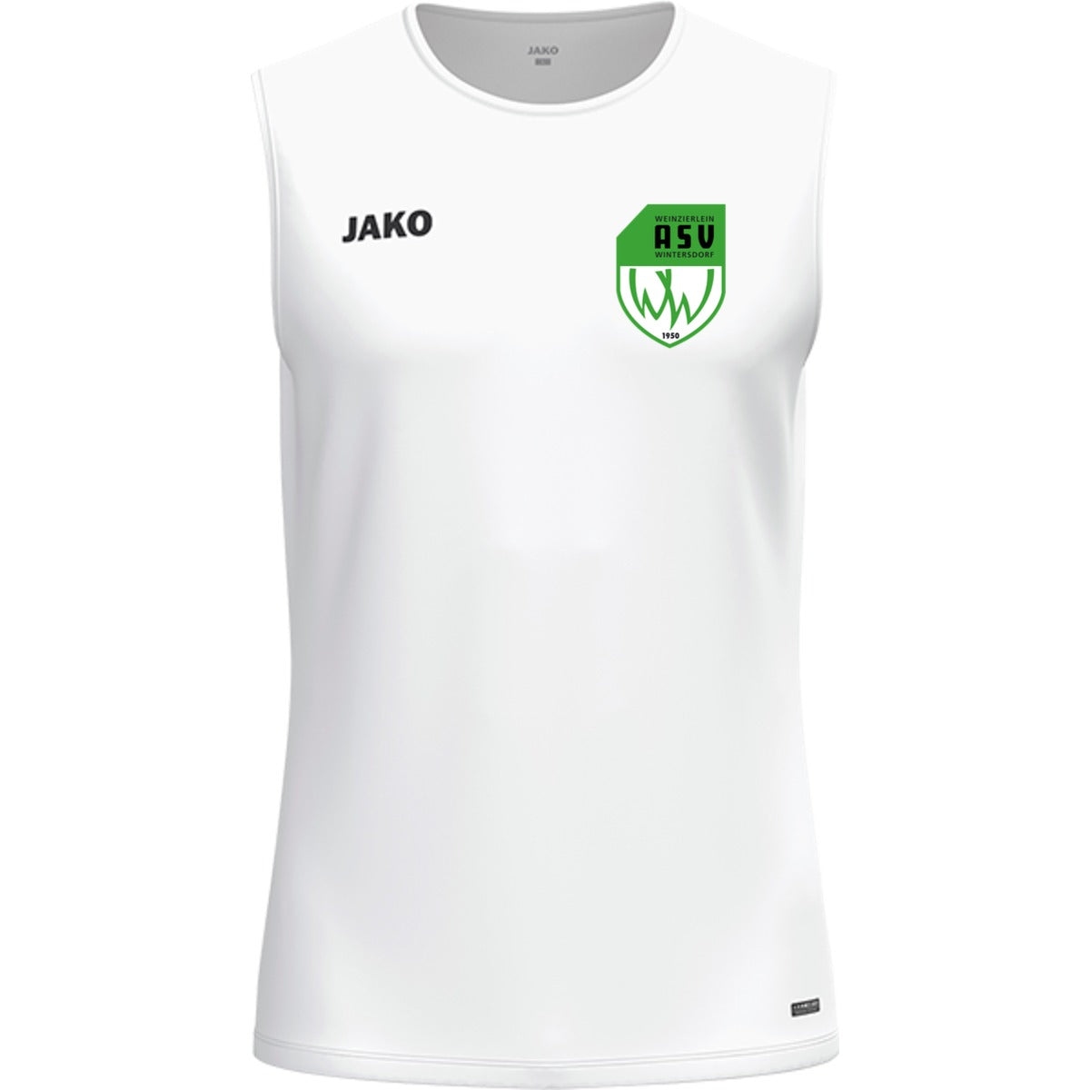 JAKO Tanktop One ärmelloses Funktionsshirt 6000 – ASV-Wappen herzseitig Weiß Vorderseite