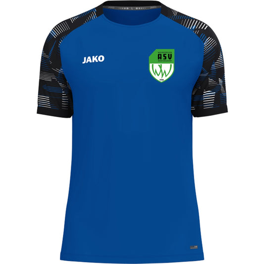 T-Shirt Sonic – nachhaltiges Funktionsshirt von JAKO 6126 – ASV-Wappen herzseitig Royal/Schwarz Vorderseite