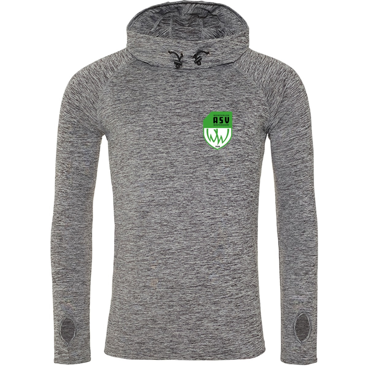 JC037-Mens-Cowl – ASV-Wappen herzseitig Grey Melange Vorderseite