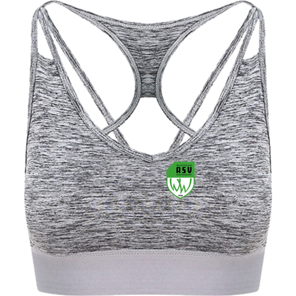 JC019-Womens-Cross-Top – ASV-Wappen herzseitig Grey Melange Vorderseite