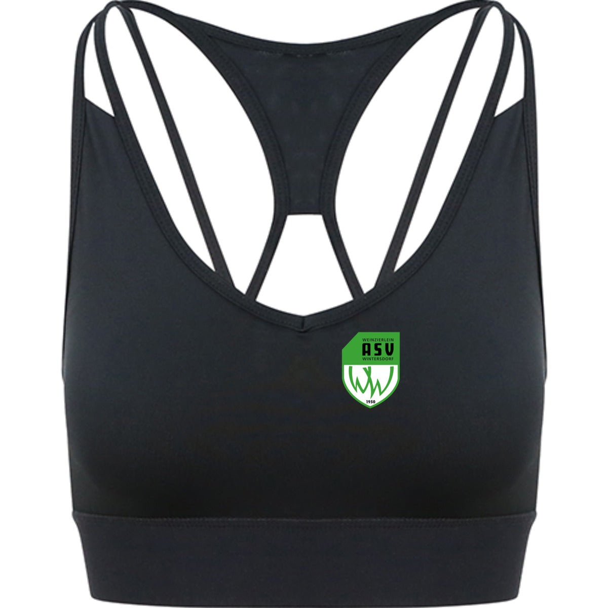 JC019-Womens-Cross-Top – ASV-Wappen herzseitig Jet Black Vorderseite