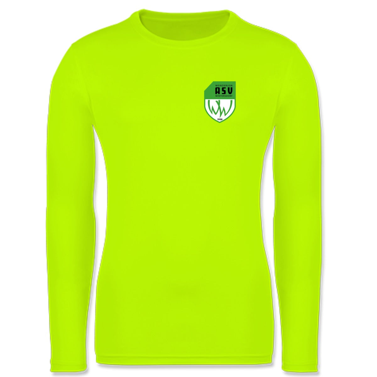 JC002-Mens-LSL – ASV-Wappen herzseitig Electric Yellow Vorderseite