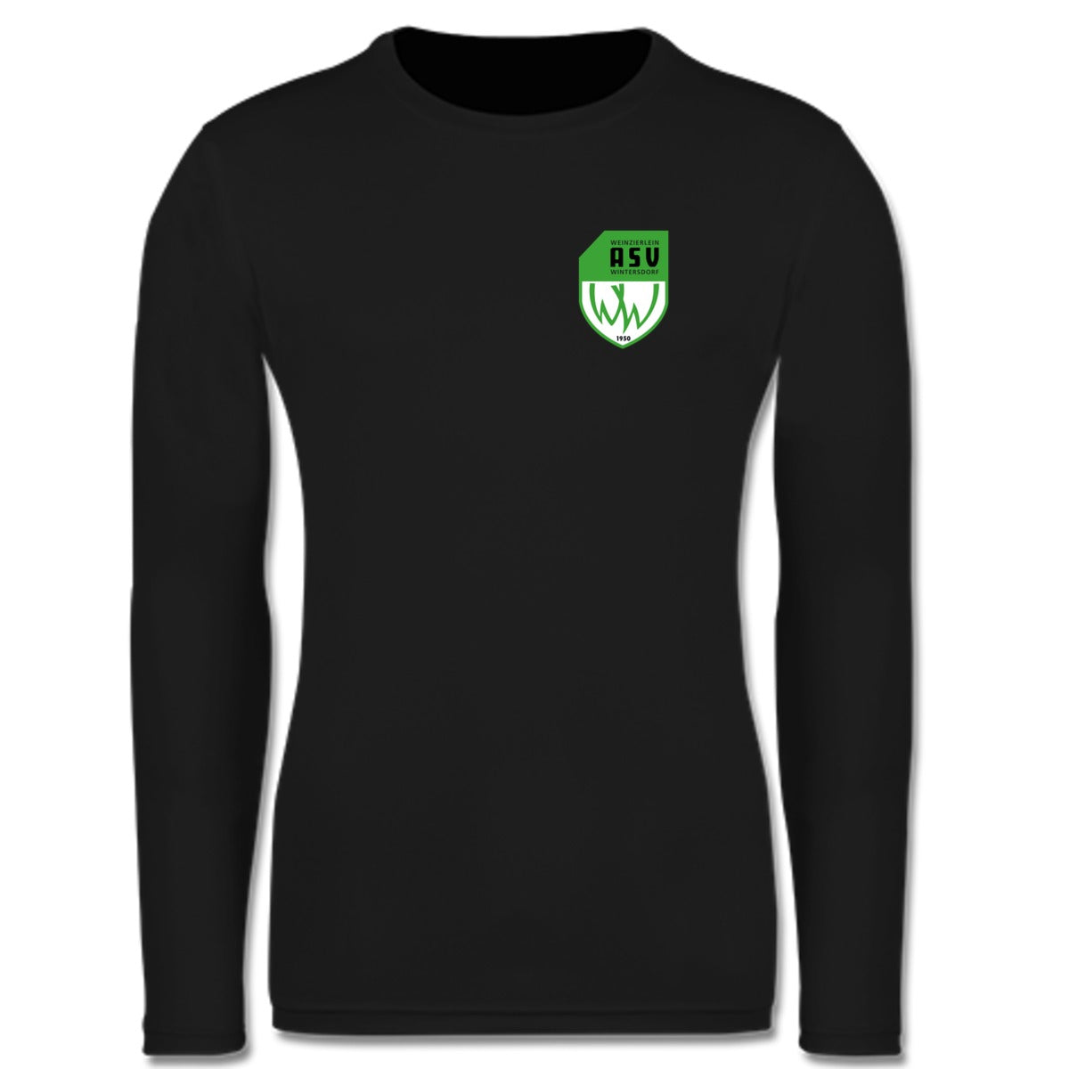 JC002-Mens-LSL – ASV-Wappen herzseitig Jet Black Vorderseite