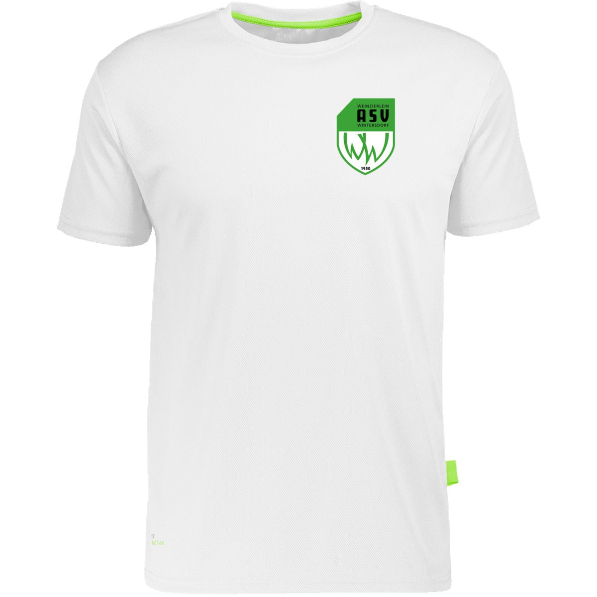 Nachhaltiges Herren Laufshirt aus 100% recyceltem Polyester CN160 – ASV-Wappen herzseitig Ice Grey Vorderseite