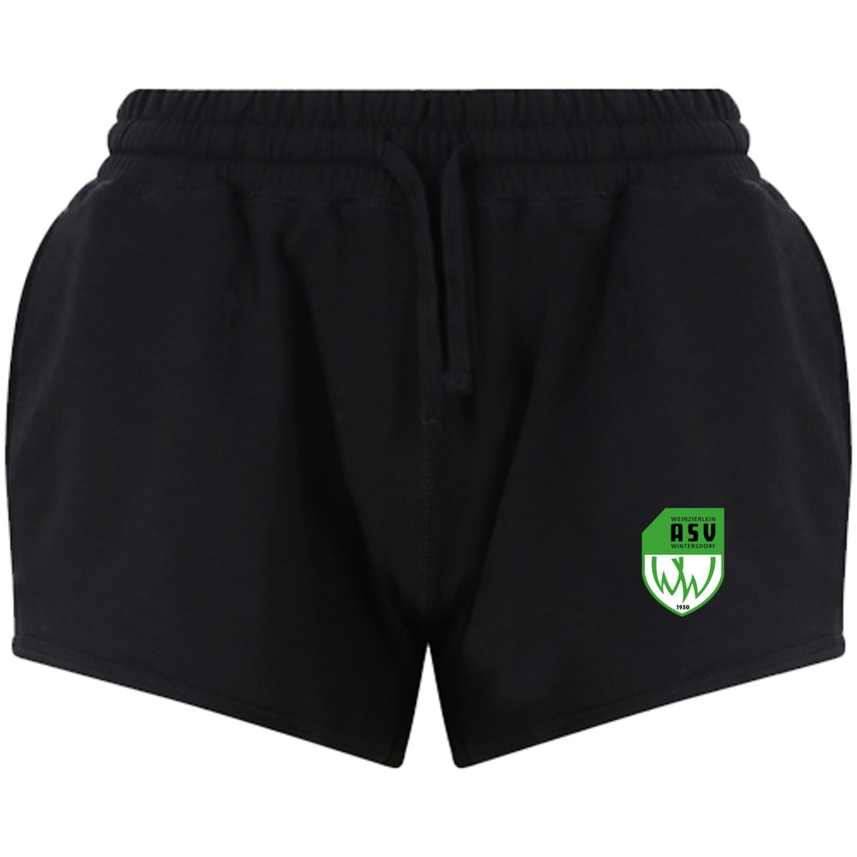 JC074-Cool-Jog-Short – ASV-Wappen am Bein Black Vorderseite