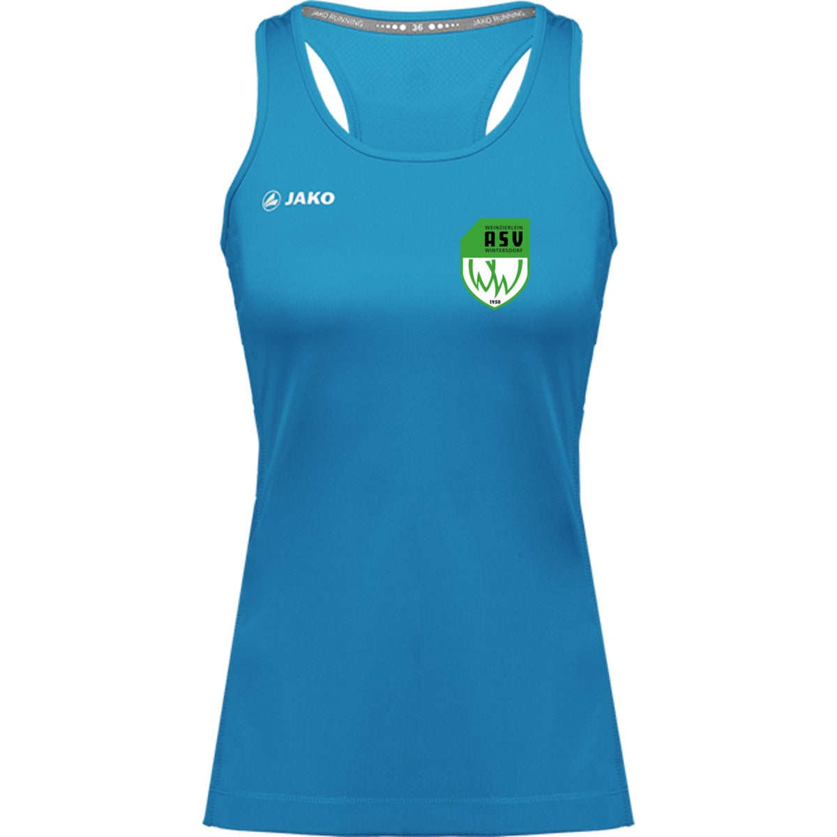 6075W-Womens-Tank – ASV-Wappen herzseitig Jako Blau Vorderseite
