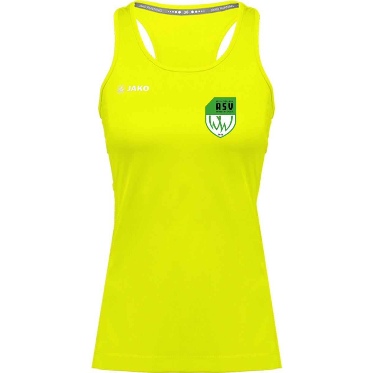 6075W-Womens-Tank – ASV-Wappen herzseitig Neongelb Vorderseite