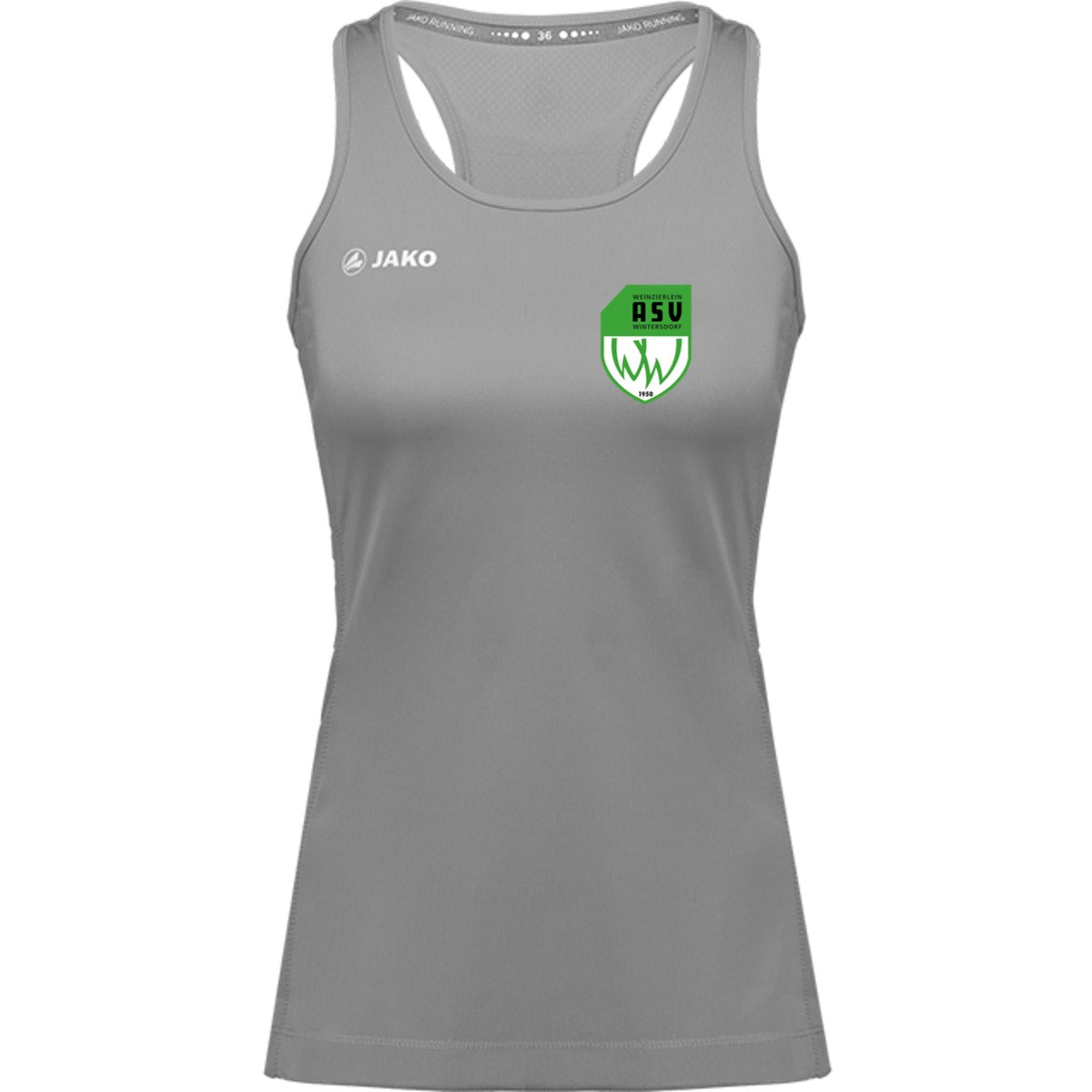 6075W-Womens-Tank – ASV-Wappen herzseitig Steingrau Vorderseite