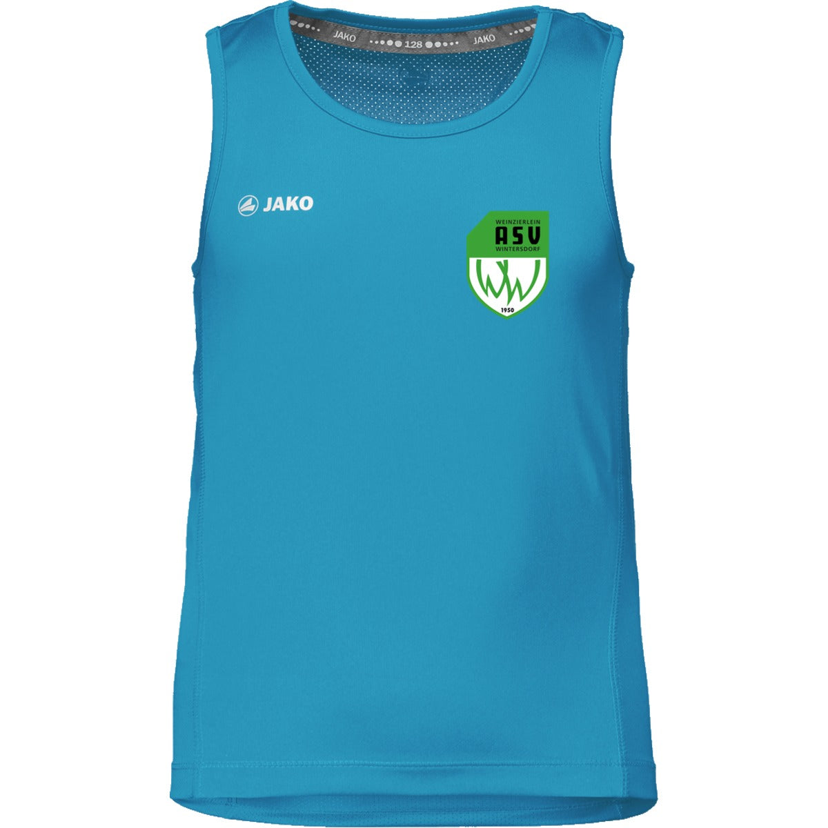 6075K-Kids-Tank – ASV-Wappen herzseitig Jako Blau Vorderseite