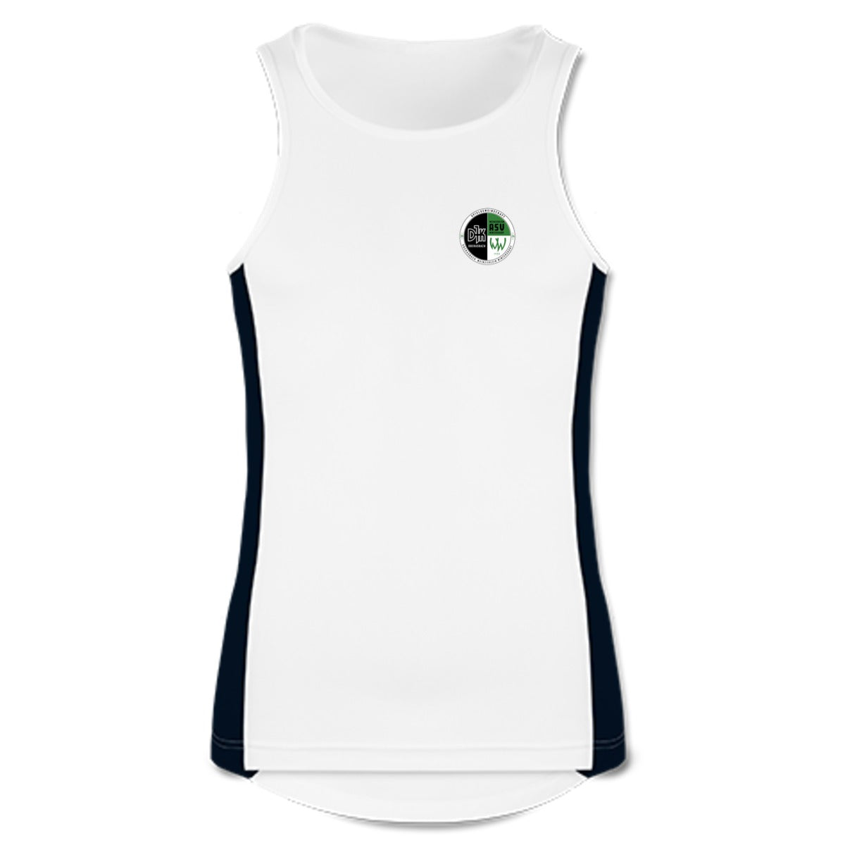 JC008-Mens-Tank – Vereinslogo herzseitig Arctic White/French Navy Vorderseite