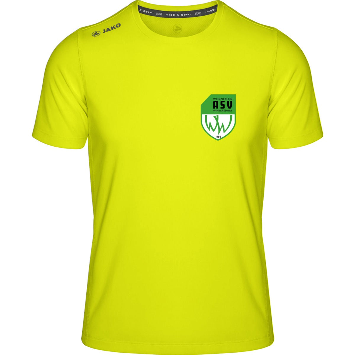 Premium Laufshirt Run 2.0 Herren 6175 – ASV-Wappen herzseitig Neongelb Vorderseite