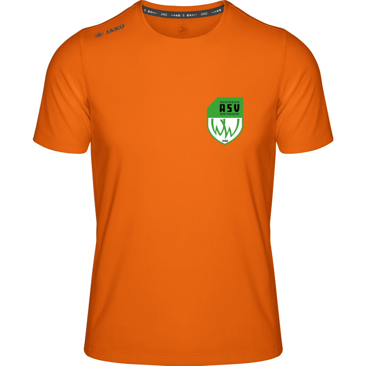 Premium Laufshirt Run 2.0 Herren 6175 – ASV-Wappen herzseitig Neonorange Vorderseite