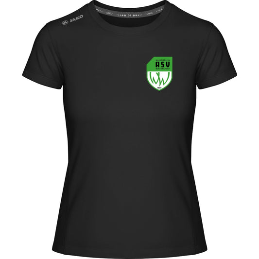 Premium Laufshirt Run 2.0 Damen 6175D 6175W – ASV-Wappen herzseitig Schwarz Vorderseite