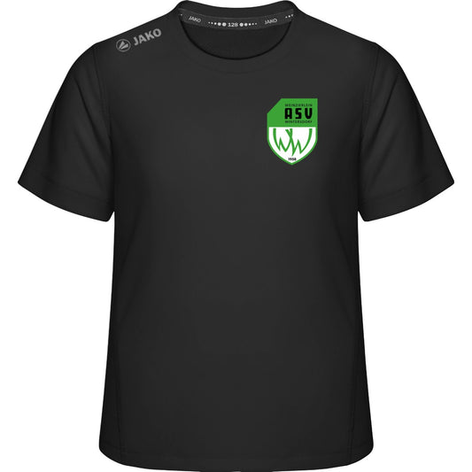 Premium Laufshirt Run 2.0 Kinder 6175K – ASV-Wappen herzseitig Schwarz Vorderseite
