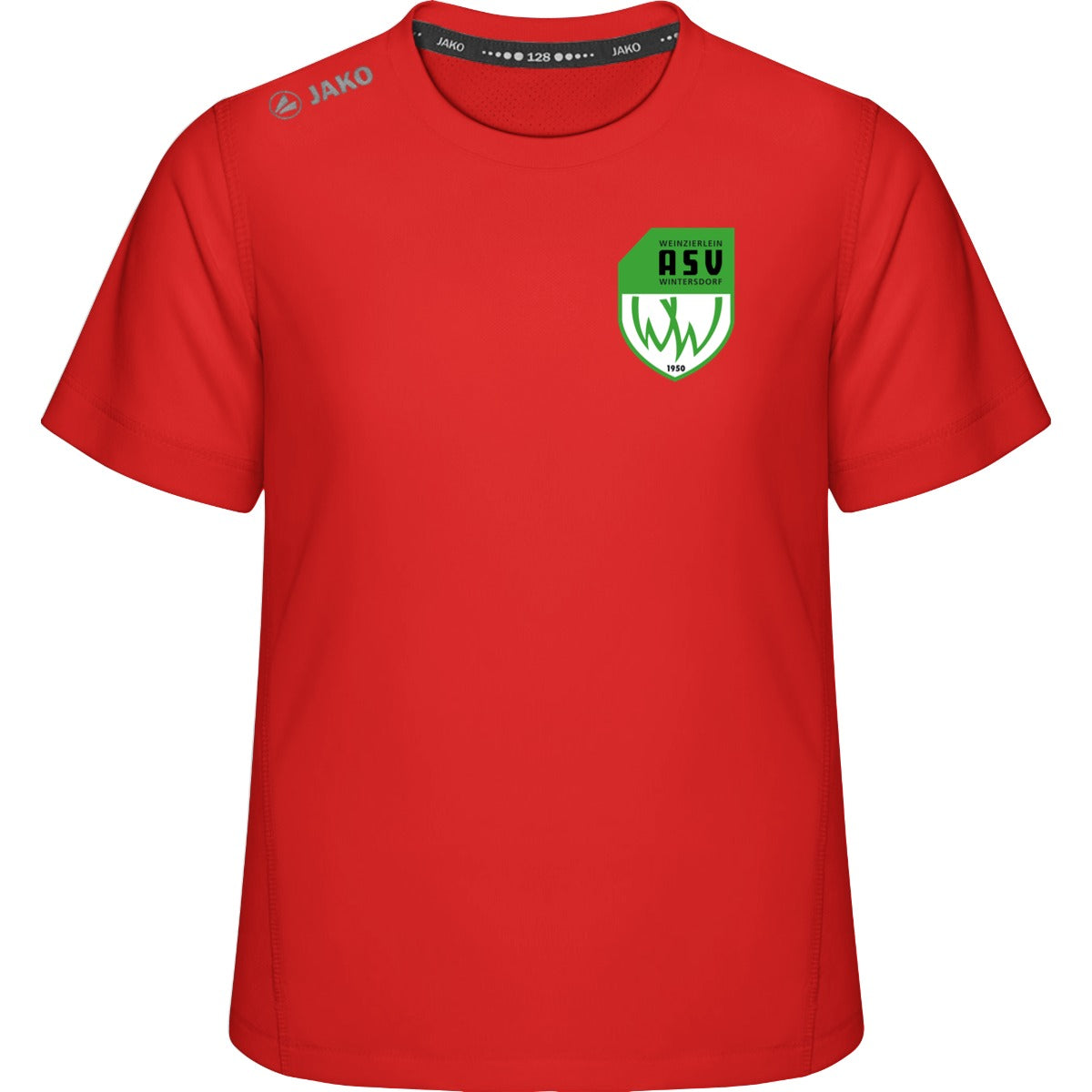 Premium Laufshirt Run 2.0 Kinder 6175K – ASV-Wappen herzseitig Sport Rot Vorderseite