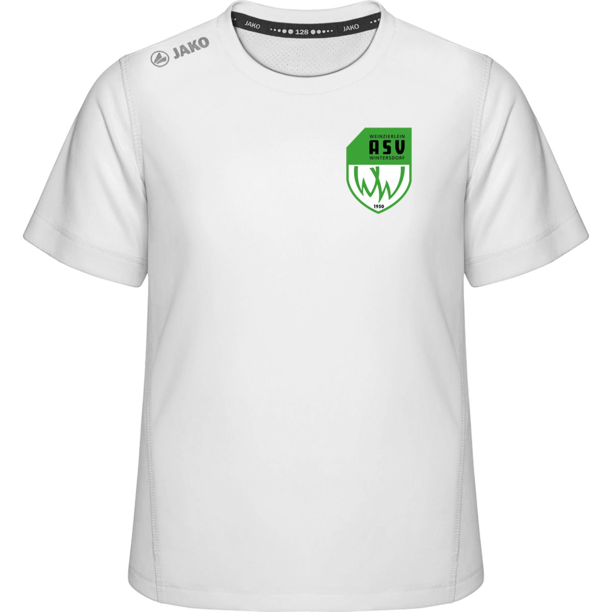 Premium Laufshirt Run 2.0 Kinder 6175K – ASV-Wappen herzseitig Weiss Vorderseite