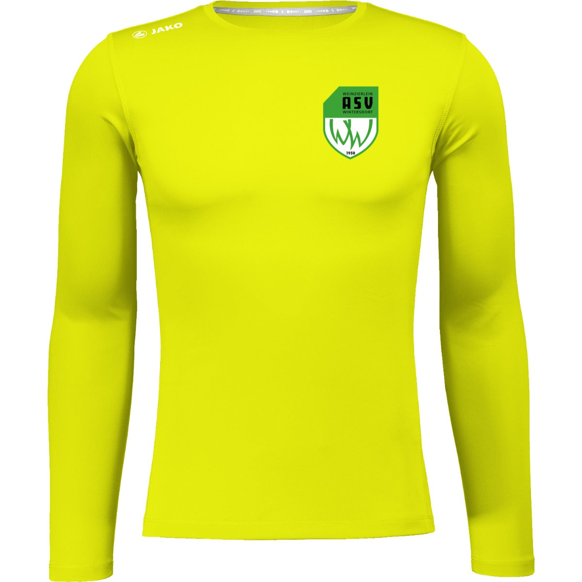 6475M-Herren-LSL – ASV-Wappen herzseitig Neongelb Vorderseite