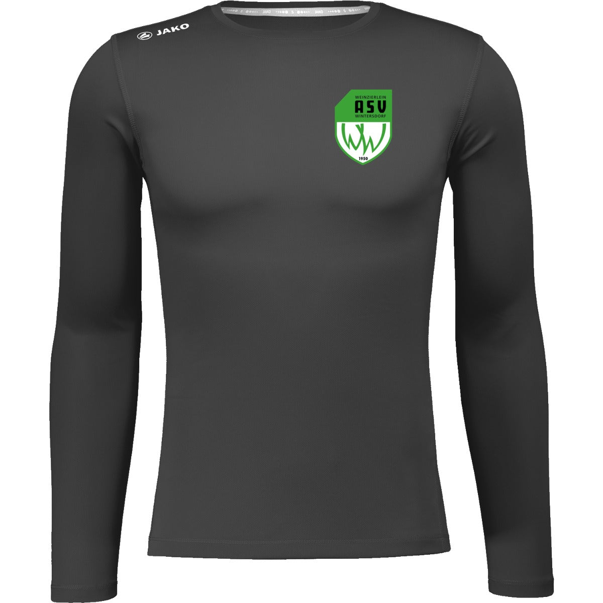 6475M-Herren-LSL – ASV-Wappen herzseitig Schwarz Vorderseite