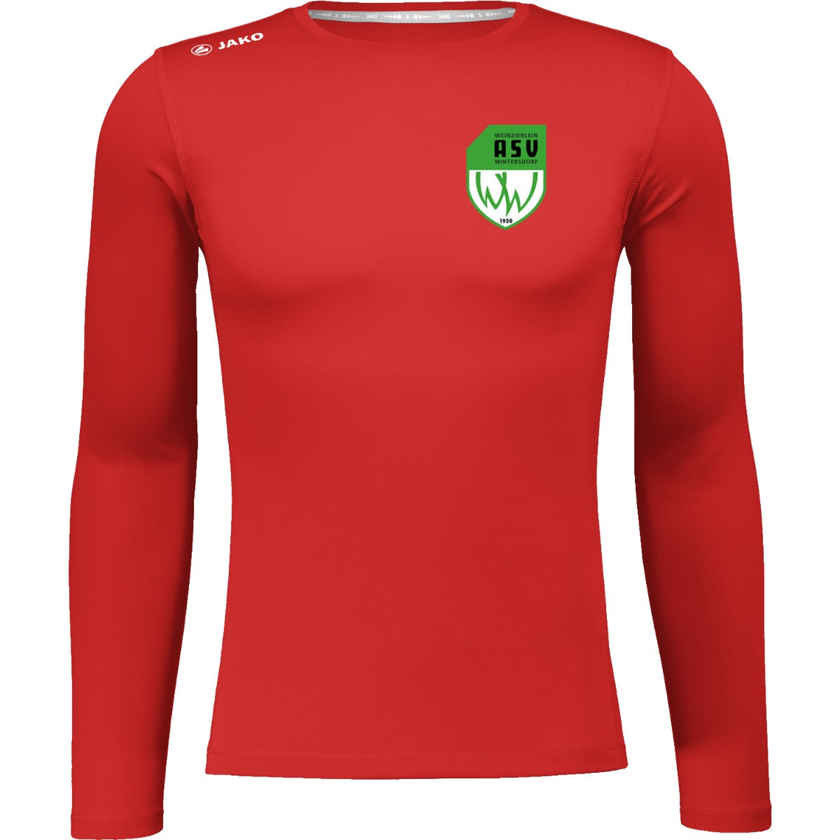 6475M-Herren-LSL – ASV-Wappen herzseitig Sport Rot Vorderseite
