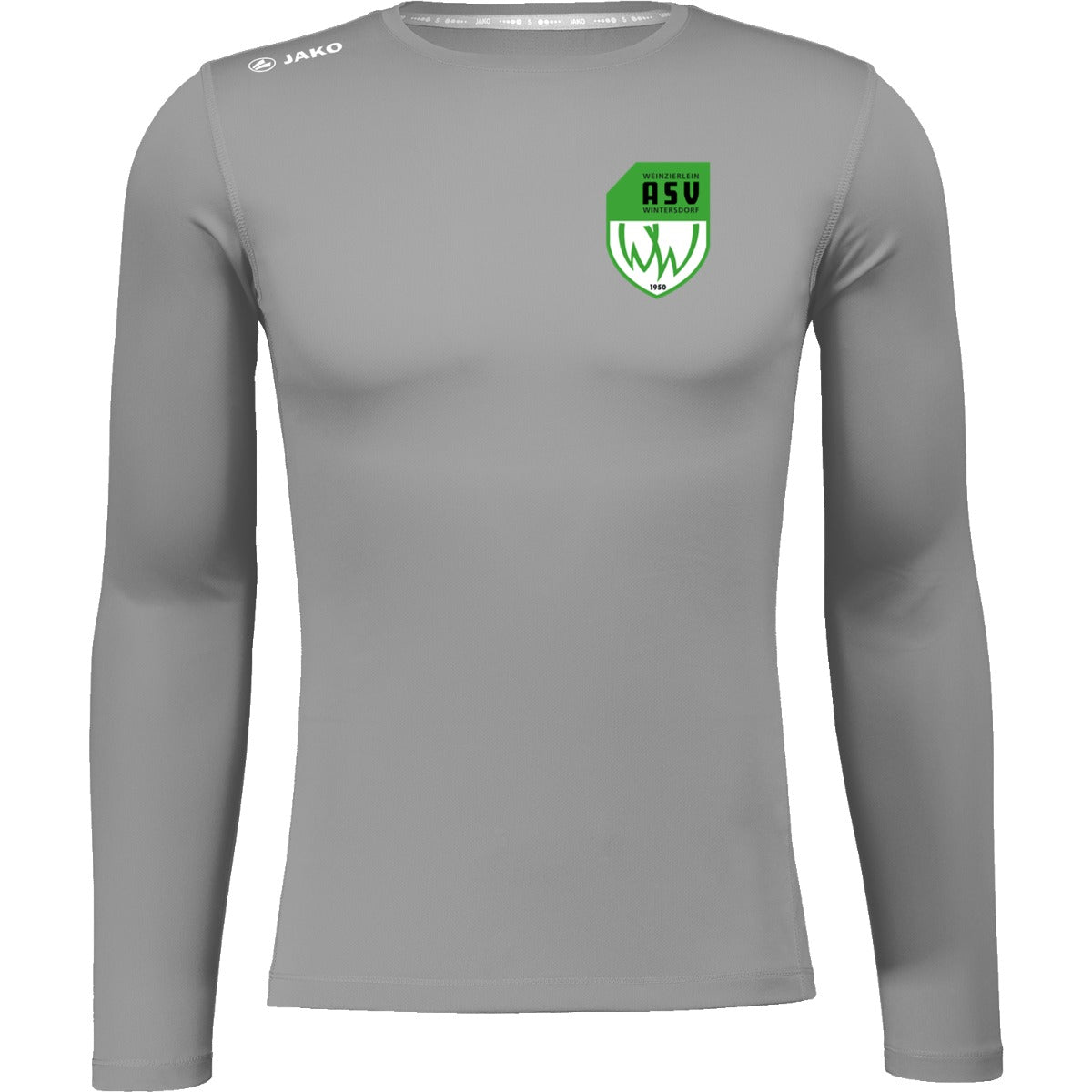 6475M-Herren-LSL – ASV-Wappen herzseitig Steingrau Vorderseite