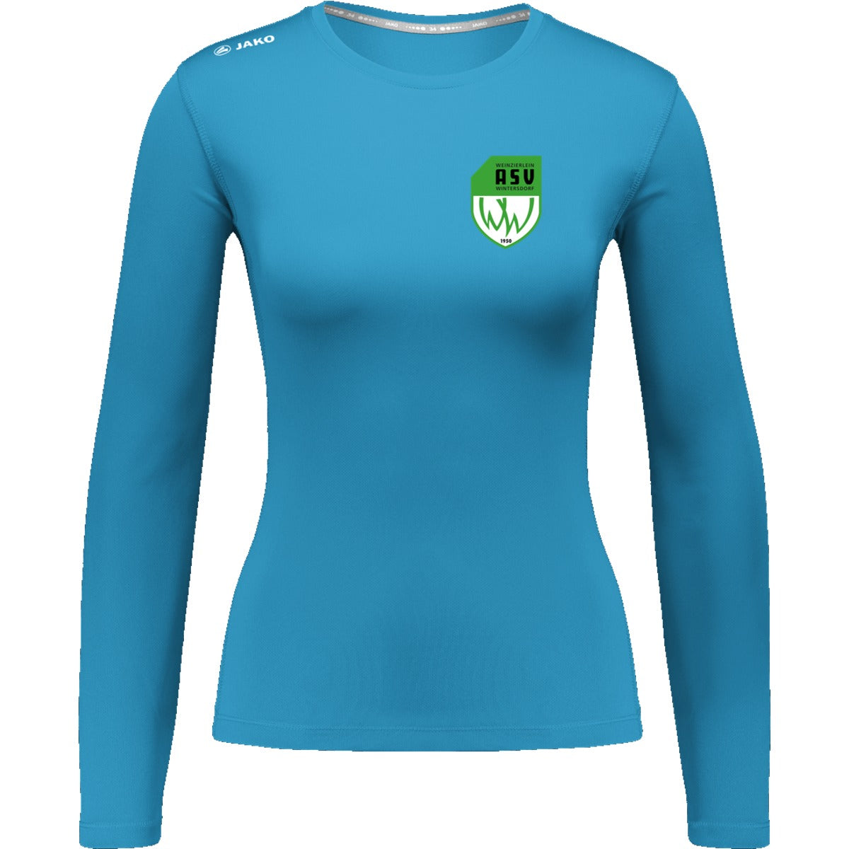 6475W-Damen-LSL – ASV-Wappen herzseitig Jako Blau Vorderseite