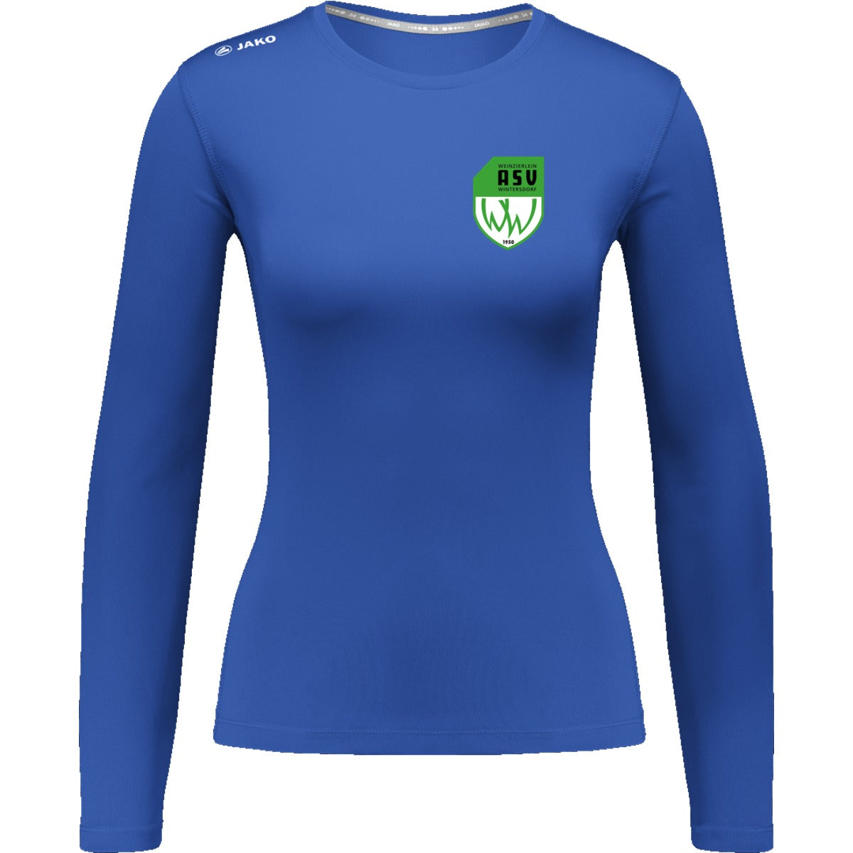 6475W-Damen-LSL – ASV-Wappen herzseitig Royal Vorderseite