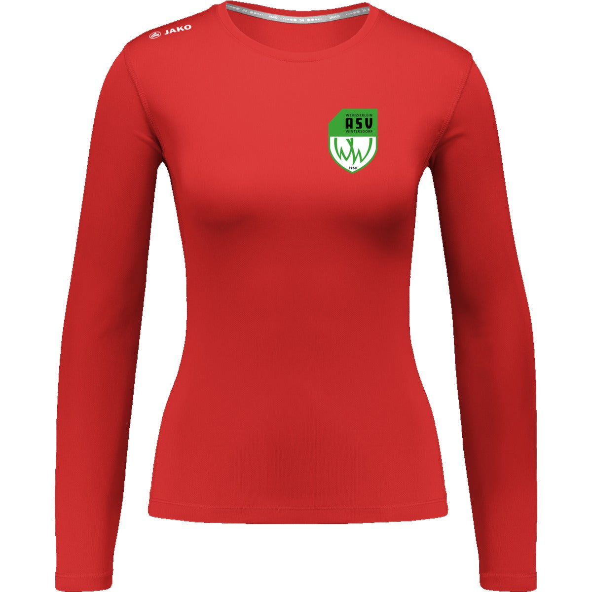 6475W-Damen-LSL – ASV-Wappen herzseitig Sport Rot Vorderseite